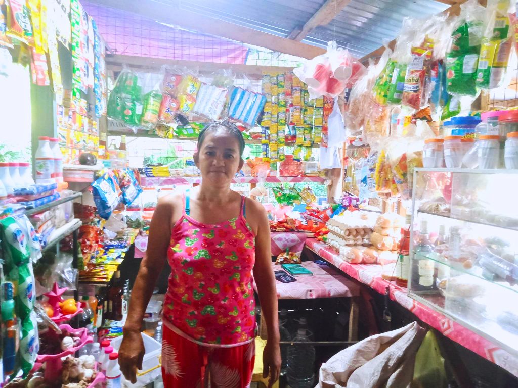Ms. Anabelle Resurreccion inside her sari-sari store.