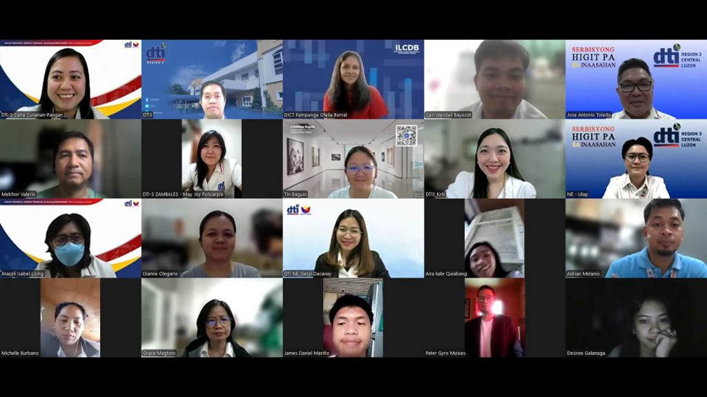 A screenshot of attendees during the virtual seminar on Digitalization and AI for MSMEs.