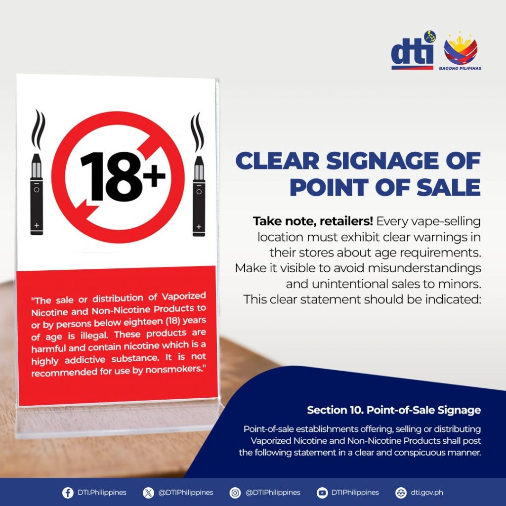 Infographic about vape-selling signage for retailers.