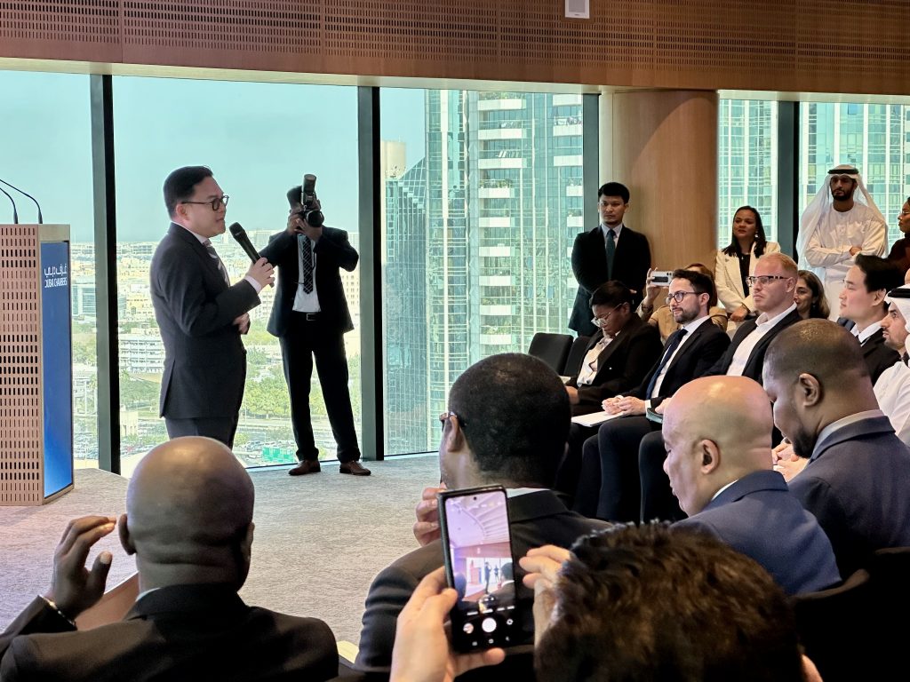 Philippine Trade and Investment Center (PTIC) in Dubai Trade Commissioner Vichael Angelo Roaring during the business opportunities briefing at the Dubai Chamber of Commerce on January 22, 2025. Philippine Trade and Investment Center (PTIC) in Dubai Trade Commissioner Vichael Angelo Roaring speaking during the business opportunities briefing at the Dubai Chamber of Commerce on January 22, 2025.