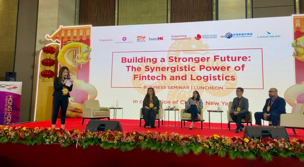 The photo shows the Acting Deputy Director (Commercial Relations) of the HKETO Jakarta, Ms. Ida Ho (first left), moderating a business seminar panel discussion to explore with the industry leaders in the Philippines the latest developments of the relevant sectors. FTSO Beatrice Alexa G. Karamihan (middle), DTI-FTSC; attended the panel discussion. (Photo credit: The Government Information Centre, Hong Kong SAR)