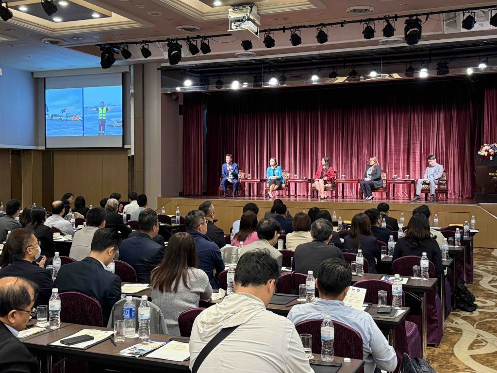 President and Chief Executive Officer Joshua M. Bingcang of the Bases Conversion and Development Authority (BCDA) participates in a panel discussion during the CREATE MORE International Roadshow in Taipei, Taiwan. The event is part of a high-level investment mission conducted by the Department of Trade and Industry (DTI) to advance bilateral economic cooperation and secure strategic sectoral commitments.