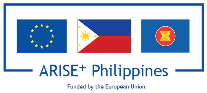 ARISE+ Philippines logo with the flags of the European Union, the Philippines, and ASEAN, funded by the European Union ARISE+ Philippines logo with the flags of the European Union, the Philippines, and ASEAN, funded by the European Union