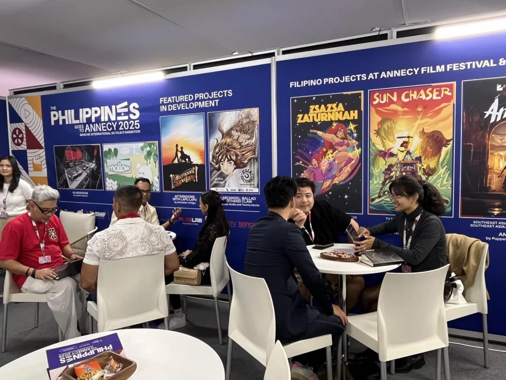 Filipino animation delegation at MIFA 2025 in Annecy, France, showcasing the Philippines' creative industry under the Department of Trade and Industry initiative