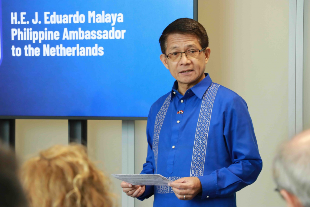 Philippine Ambassador to the Netherlands J. Eduardo Malaya delivering his opening remarks.