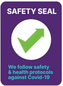 Safety seal: We follow safety and health protocols against COVID-19