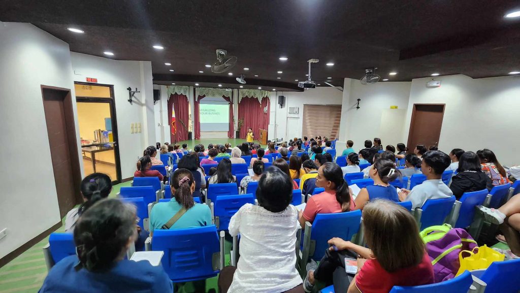 Business Counsellor demonstrating the 6S of Good Housekeeping principles to CALABARZON micro-entrepreneurs.