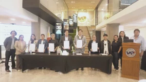 OCB, UAP, and PRBArch officials pose with certificates during the “Synergy in Action” MOU signing event at UAP Headquarters in Quezon City, celebrating a strategic partnership to promote Philippine architecture globally.