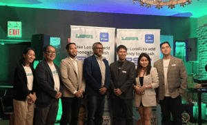 In photo (L-R): Ms. Patricia Alonte-Estrella, LEMFI South East Asia Community Lead-Canada; Mr. Raymund Abog, LEMFI Head of Growth - South East Asia; Mr. Mario Tani, PTIC-Toronto Trade Commissioner; Mr. Philip Daniel, Head of Global Expansion & India; Mr. Paul Albano, GCash International General Manager; Ms. Katrina Isabelle Borja-Martin, Philippine Consulate General in Toronto – Consul; Mr. Anton Mercado, GCash AVP for Strategy Communications